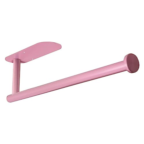 YeeBeny Pink Paper Towel Holder Self Adhesive or Drilling for Kitchen | Paper Towel Holder As Wall Mount Tissue Rack, Dual Install For Under Cabinet, Waterproof Dispenser Saves Kitchen Counter - color: Pink