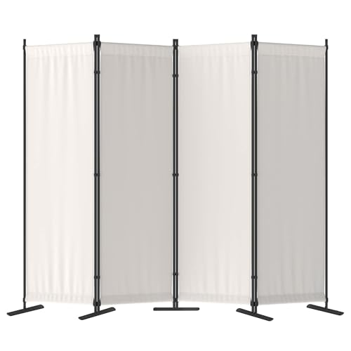 Morngardo Room Divider, Folding Privacy Screens, 4 Panel Room Partitions, 88" Foldable Wall Dividers, Portable Separating for Home Office Bedroom Dorm Decor (White) - color: White, size: 88'W - 4 Panels