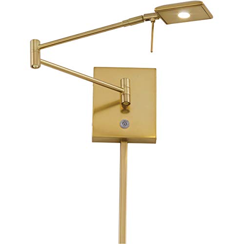 GEORGE KOVACS P4328-248 George's Reading Room LED Swing Arm Wall Lamp, 1-Light, 8 Total Watts, 6.25-in H x 13.75-in W, Honey Gold - color: Honey Gold