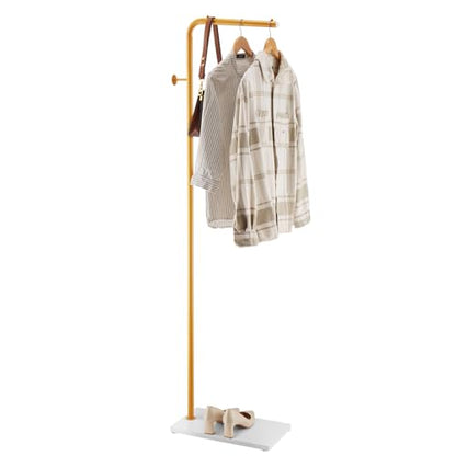 VEVOR Coat Rack, Freestanding Coats Rack Stand with Quartz Stone Base & 3 Round Hooks, Free Standing Hall Coat Tree for Entryway, Bedroom, Living Room, Stylish Clothes Hanger Stand for Coats, Hat, Bag - style: 7-Shaped