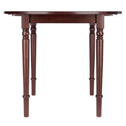 Winsome Sorella 3-pc Set Round Drop Leaf Table, Walnut - color: Walnut, size: Table + 2 Chairs