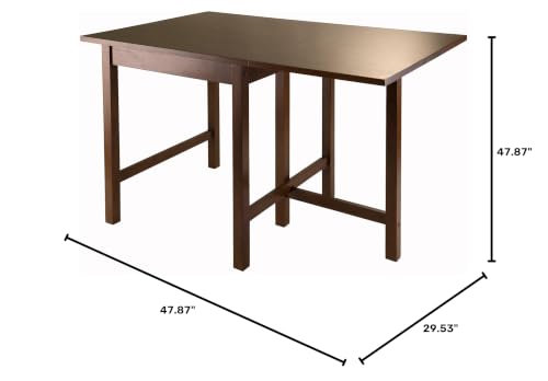 Winsome Lynden Drop Leaf Dining Table, for Dining Room, 30", Walnut