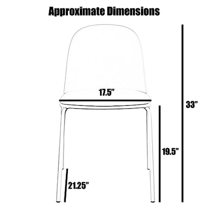2xhome Set of 6 Modern Stackable Armless Dining Chairs, Plastic Shell Seat with Upholstered PU Leather Cushion Padded Seat Metal Legs for Home Kitchen Patio Cafe (Green) - color: Green, size: Padded Seat