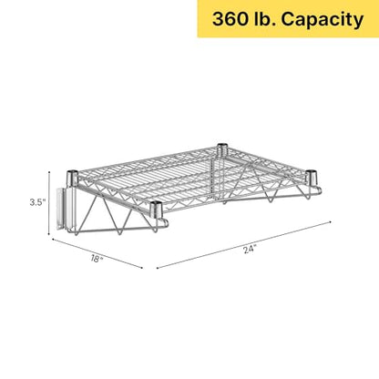 18" x 24" Chrome Wire Wall Mount Shelf - color: Chrome, size: 18" x 24"