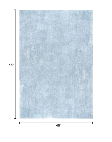 nuLOOM Loni Light Blue Solid Washable Area Rug, 4' Square - color: Light Blue, size: 4' x 4' (Square)