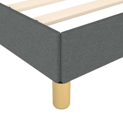 Full Upholstered Bed Frame, Dark Gray Polyester Fabric, Modern Low Profile Design, Durable Engineered Wood, 55.1x76x9.8 cm, Headboard-Free for Bedroom Furniture