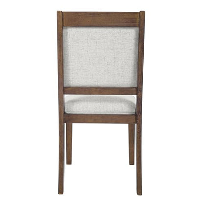 HomePop Open Back Upholstered Wood Frame Dining Chairs -Neutral Textured Solid (Set of 2) - color: Neutral Textured Solid (Set of 2), style: Pack of 2