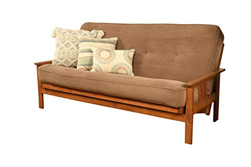 Kodiak Furniture Monterey Futon Set, No Drawers, with Barbados Base and Marmont Mocha Mattress - color: Marmont Mocha, size: No Drawers, style: Barbados Finish