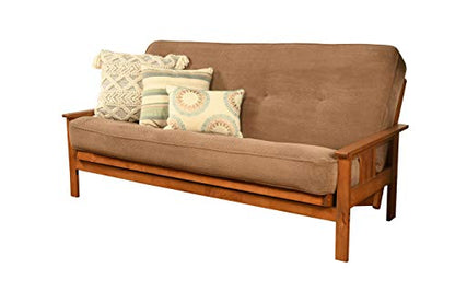 Kodiak Furniture Monterey Futon Set, No Drawers, with Barbados Base and Marmont Mocha Mattress - color: Marmont Mocha, size: No Drawers, style: Barbados Finish
