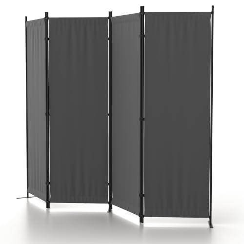 4 Panel Room Divider, 6FT Folding Privacy Screens(Grey, 4 Panel-88'') | Portable Partition Room Dividers, Freestanding Wall Divider for Office, Studio, Room Separation - color: Grey