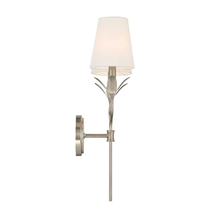 Crystorama Broche 2 Light Antique Silver Sconce - color: Antique Silver, size: Width: 12 Inches