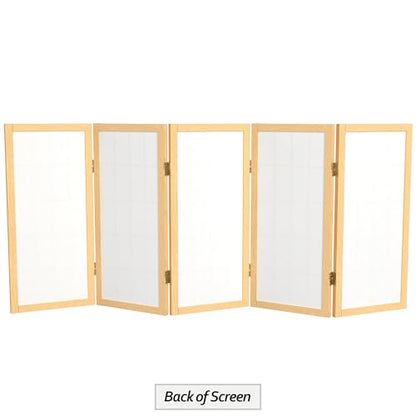 2 ft. Short Desktop Window Pane Shoji Screen - Natural - 5 Panels - color: Natural, size: 5 Panel