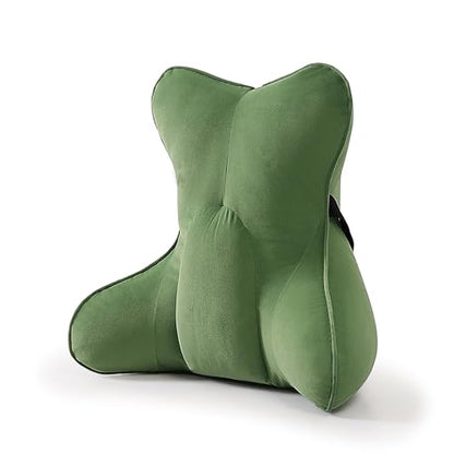 Lumbar Support Pillow(Pat. Pend) for Lower Back Pain Relief – Multi-Functional Ergonomic Lumbar Cushion, Reading Pillow for Office Chair, Car Seat & Sofa,Olive Green - color: Olive Green