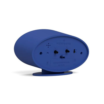 NEWGATE® Ronnie Alarm Clock | Oval Retro Design | Blue Soft Rubberised Finish | Ideal for Bedside, Desk or Shelf | Modern, Retro mid-Century Bedroom & Office Accessory - color: Silicone Blue