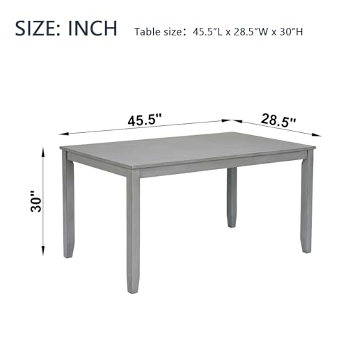 Knocbel Classic 4-Person Dining Table for Small Space, Wooden Apartment Condo Pub Bistro Kitchen Dining Furniture, Standard Height (Gray Rectangular 30" H) - color: Gray Rectangular 30"h