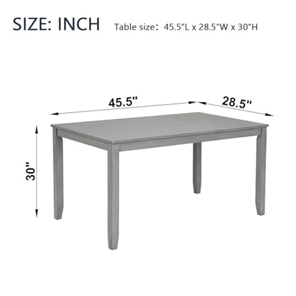 Knocbel Classic 4-Person Dining Table for Small Space, Wooden Apartment Condo Pub Bistro Kitchen Dining Furniture, Standard Height (Gray Rectangular 30" H) - color: Gray Rectangular 30"h
