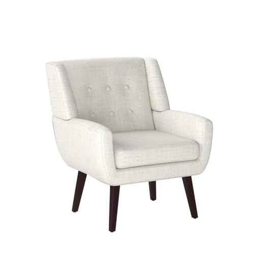 HUIMO Accent Chair for Living Room,Upholstered Button Linen Armchair Chair | Mid Century Modern Tufted Armchair with Fabric,Comfy Arm Chairs for Club Living Room Reading Bedroom,Waiting Room Beige - color: Beige