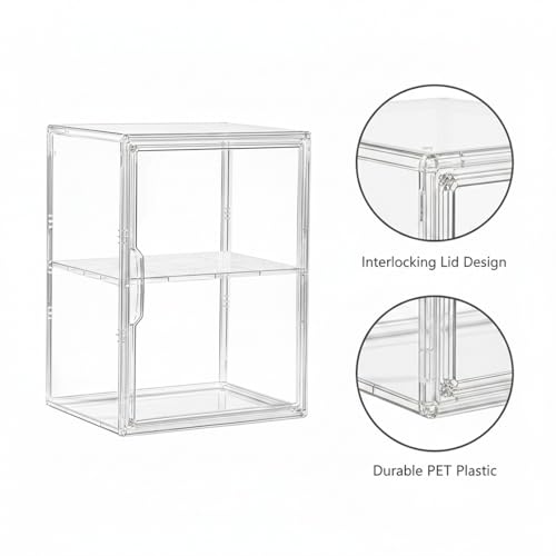 Clear Stackable Storage Bins with Lids, Durable Plastic Organizer Containers for Closet, Shelf & Desktop Organization - size: 14.17 x 8.66 x 10.63 in