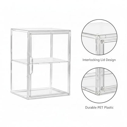 Clear Stackable Storage Bins with Lids, Durable Plastic Organizer Containers for Closet, Shelf & Desktop Organization - size: 14.17 x 8.66 x 10.63 in