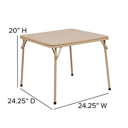 Flash Furniture Mindy Kids Folding Table, Tan | Vinyl Padded Top, Powder Coated Locking Legs, Daycare - color: Tan, size: Table