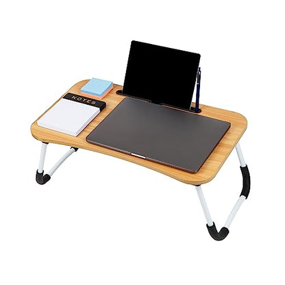 Mind Reader Lap Desk Laptop Stand with Folding Legs, Portable Bed Tray Table for Laptop, Breakfast, Reading, Crafts, MDF, Beige - color: Beige