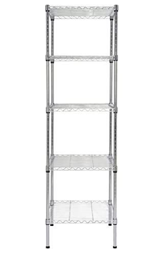 Finnhomy Heavy Duty 5 Tier Wire Shelving Unit, 18x18x59-inches 5 Shelves Storage Rack, Metal Shelving with Thicken Steel Tube, NSF Certified, Chrome - size: 59"H-Chrome