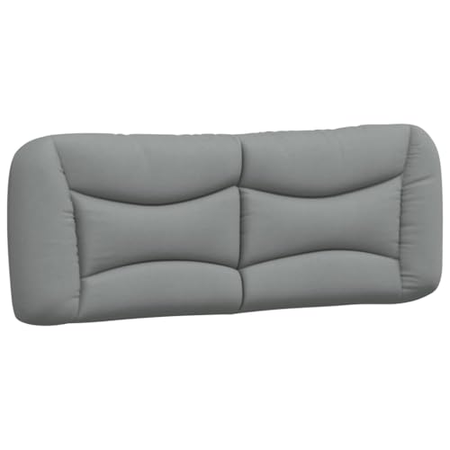 Wall Mounted Headboard Cushion, 53.9 Inch Light Gray 100% Polyester Upholstered Backrest Pillow with Wavy Striped Design, Breathable Padded Headboard for Reading in Bed - size: 53.9 in wide