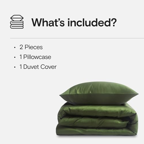 DOZ Duvet Cover Set, 100% Viscose derived from Bamboo, Organically Grown, Buttery Soft, Cooling Duvet Covers, High GSM, 1 Duvet Cover and 1 Pillowcase, 70"x90" (Forest, Twin/Twin XL) - color: Forest, size: Twin/Twin XL