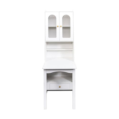 Foldable Office Desk, Fold Out Convertible Hidden Murphy Computer Desk with Storage Shelves, Multi-Function Folding Writing Table for for Small Spaces, Home Office (White.) - color: White.