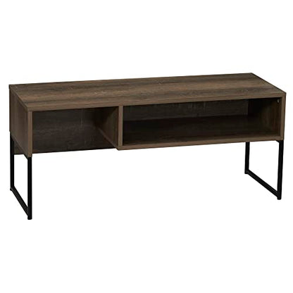 Household Essentials Ashwood & Iron Wrap TV Stand in Rustic Black Finish - color: Ashwood, style: TV Stand