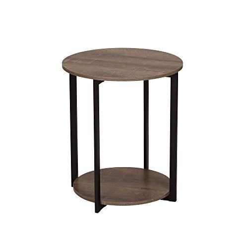 Household Essentials Wooden Side End Table with Storage Shelf | Ashwood - color: Ashwood