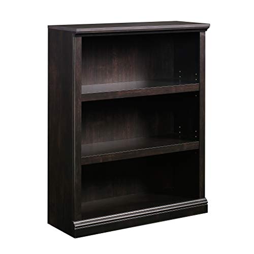 Sauder 3 Tier Book Shelf Wooden Bookcase Multipurpose Bookshelf for Home Office, Living Room, in Estate Black | Multipurpose - color: Estate Black Finish