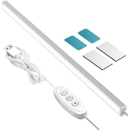 GLVSAE Under Cabinet Lighting, 12 Inch Plug in Light Bar, LED Keyboard Lights, 6000K Cool White Light, Ultra Thin Dimmable Light Bar, Suitable for Kitchen/Desk/Closet/Workbench - size: 12inch-1Pack-no plug