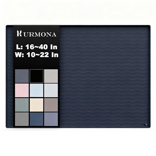URMONA 31'' x 22'' Waterproof Silicone Under Sink Mat Cabinet and Counter Protector, Shelf Liner for Kitchen and Bathroom, Storage and Organizers, Litter Mat, Pet Cat Puppy Essentials(Slate) - color: Slate, size: 31"L x 22"W