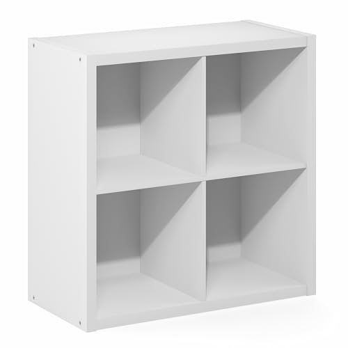 Furinno Cubic 4-Cube Closet Organizers and Storage, Closet Organizer, White | Open Shelf Closet Storage, Closed Back, Extra Thick Frame, for Wardrobe, Bedroom, Living Room - size: 4-Cube