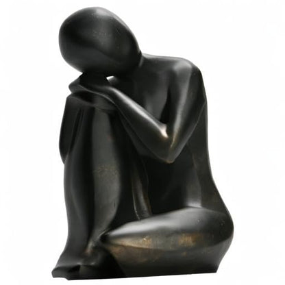 Guichifun Thinker Statue Abstract Sculpture Decorative Objects Black 8 in