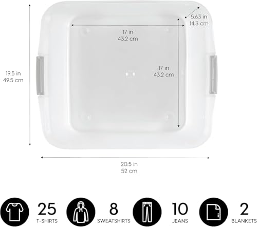 IRIS USA 3-Pack, 33 Qt. Under Bed Storage Bin with Lids, Clear | Store seasonal clothing, shoes, blankets, linens and household essentials neatly under beds to maximize storage space - style: 33 Qt. Short - 3 Pack