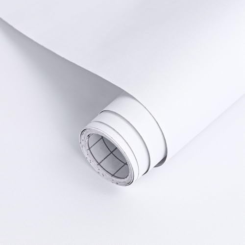 Arthome 17"x120" White Contact Paper, Peel and Stick Matte Wallpaper, Self Adhesive Decorative Vinyl Paper for Countertop, Cabinet, Table, Shelves, Furniture Renovate and Wall Covering Decoration - color: White Matte, size: 17" x 120"