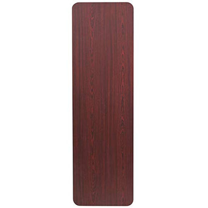 EMMA + OLIVER 5-Foot Mahogany Melamine Laminate Folding Training/Seminar Table - Event Table