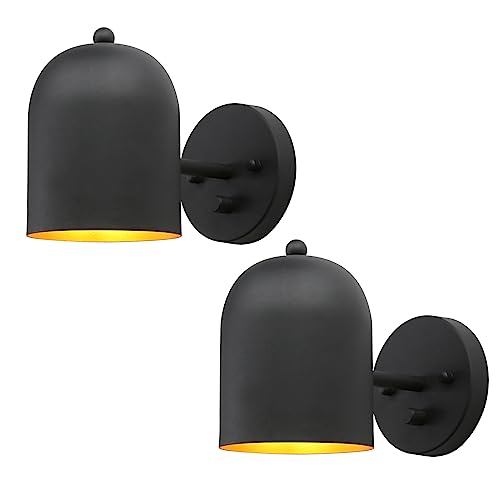 Set of 2 Hardwired Wall Sconce Dimmer Switch | Matte Black Wall Light Lamp Adjustable Wall Vanity Lighting, E26 Base Reading Lighting Decor for Bedroom Living Room - color: Black(2-pack)