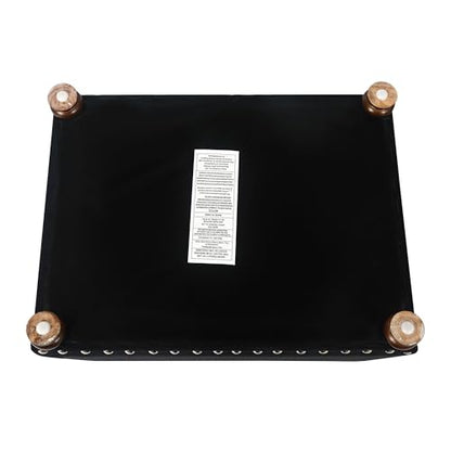 Ottoman with Storage,24" Fabric Ottoman Foot Rest with Hinged Lid Small Rectangle Upholstered Tufted Foot Stools Ottomans for Bedroom Living Room Entryway,Black - color: Dark Black