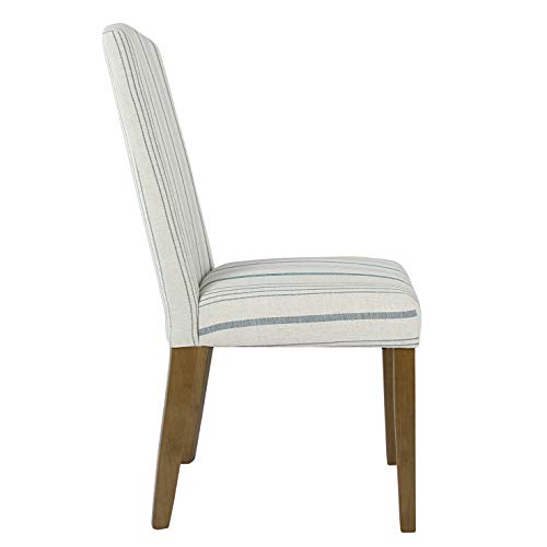 HomePop Classic Parsons Dining Chair - Blue Calypso Stripe (Set of 2) - color: Blue Calypso Stripe, style: Pack of 2