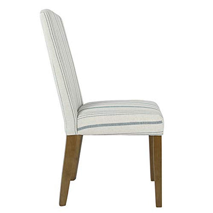 HomePop Classic Parsons Dining Chair - Blue Calypso Stripe (Set of 2) - color: Blue Calypso Stripe, style: Pack of 2