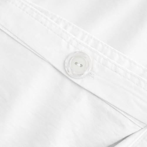 Peru Pima 285 Thread Count Percale Full/Queen Duvet Cover Set - 100% Peruvian Pima Cotton, 3 Piece (1 Cover, 2 Pillowcases) - Cooling, Crisp, Deep Pocket, Hotel Quality Bedding - White - color: White, size: Full/Queen