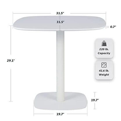 VONLUCE Modern Square Dining Table for 2 and 4 Person, 32 Inch Small Pedestal Kitche Dinner Table, Mid Century Style with 220lb Capacity, White - color: 32" White Squre