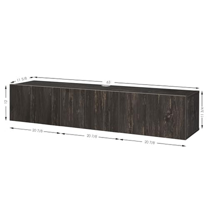 Atelier Mobili Black Floating TV Stand, TV Stand 65 Inch, Floating Entertainment Center for 80 inch TV, Black TV Cabinet, Floating TV Shelf Under TV, Media Console - color: Black