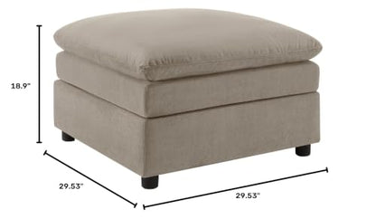 Modular Ottoman Seat, Sectional Sofa Cube Footstool, Taupe Terry | Sectional Sofa Cube - color: Taupe