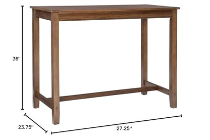 Linon Claridge Rustic Wood 36 inch Height Pub Table - color: Rustic Brown, size: Counter Height