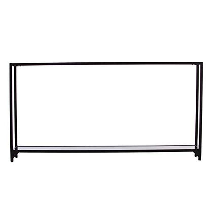 SEI Furniture Bergen Narrow Metal Console Table, Dining Room With Open Concept Living Space Glam Style Powder-Coated Iron, Black - color: Black