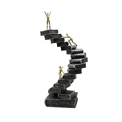 Thinker Statues Ladder Sculpture Abstract Figure Handicraft for Bookshelf Desktop Decoration
